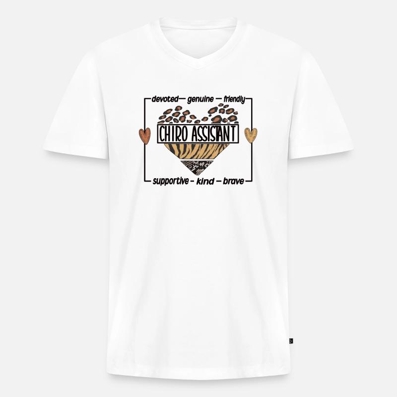 Chiropraktischer Assistent Chiropraktik Assistent - Männer Premium Bio T-Shirt mit V-Ausschnitt - Weiß