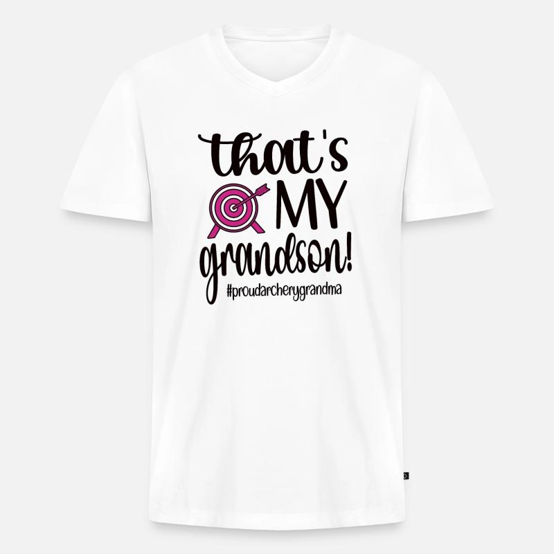 Bogenschießen-Oma Von Bogenschützen Großmutter - Männer Premium Bio T-Shirt mit V-Ausschnitt - Weiß