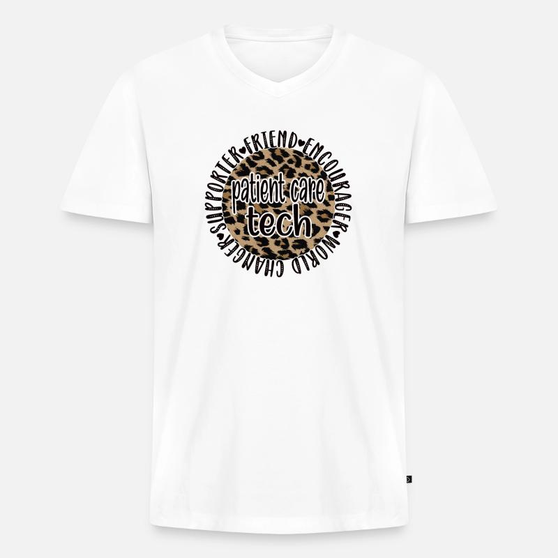 Techniker der Patientenversorgung Pflegetechniker - Männer Premium Bio T-Shirt mit V-Ausschnitt - Weiß
