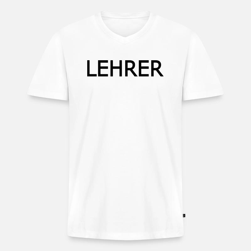 Lehrer - Männer Premium Bio T-Shirt mit V-Ausschnitt - Weiß