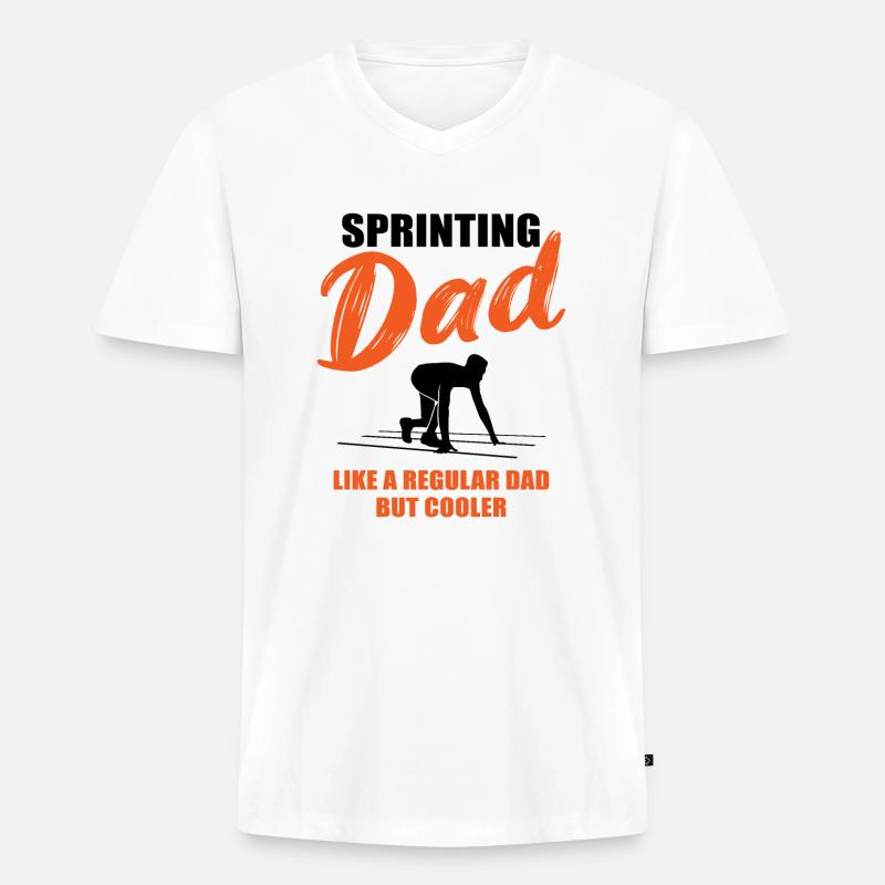 Cooler Sprinter Papa Champion - Männer Premium Bio T-Shirt mit V-Ausschnitt - Weiß