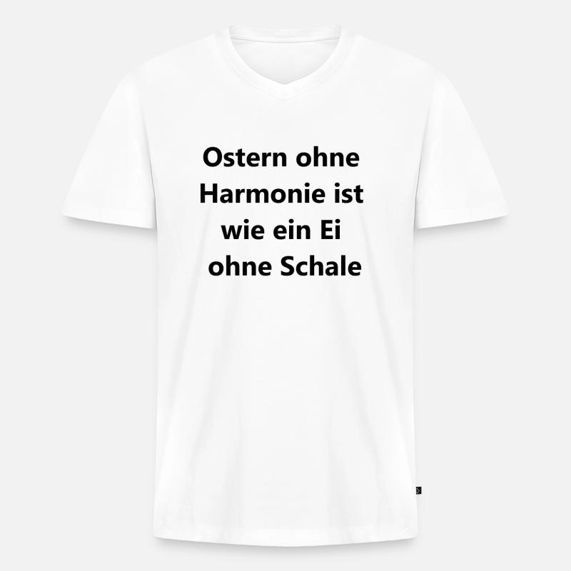 Ostergeschenk - Männer Premium Bio T-Shirt mit V-Ausschnitt - Weiß