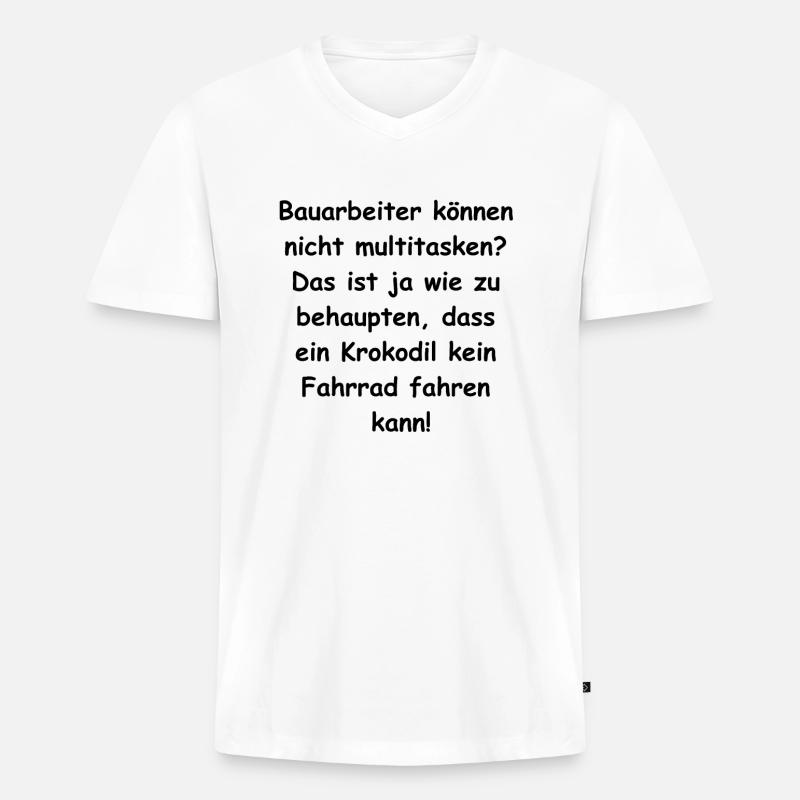 Bauarbeiter Multitasking Geschenk - Männer Premium Bio T-Shirt mit V-Ausschnitt - Weiß