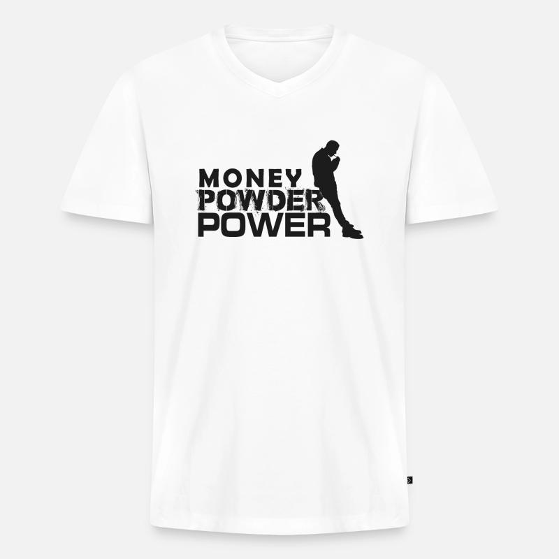 MPP schwarz - Männer Premium Bio T-Shirt mit V-Ausschnitt - Weiß