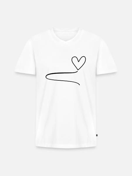 Heart Swing Line - Men's Premium Organic T-shirt with V-neck - white