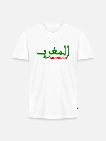 Morocco - Men's Premium Organic T-shirt with V-neck - white