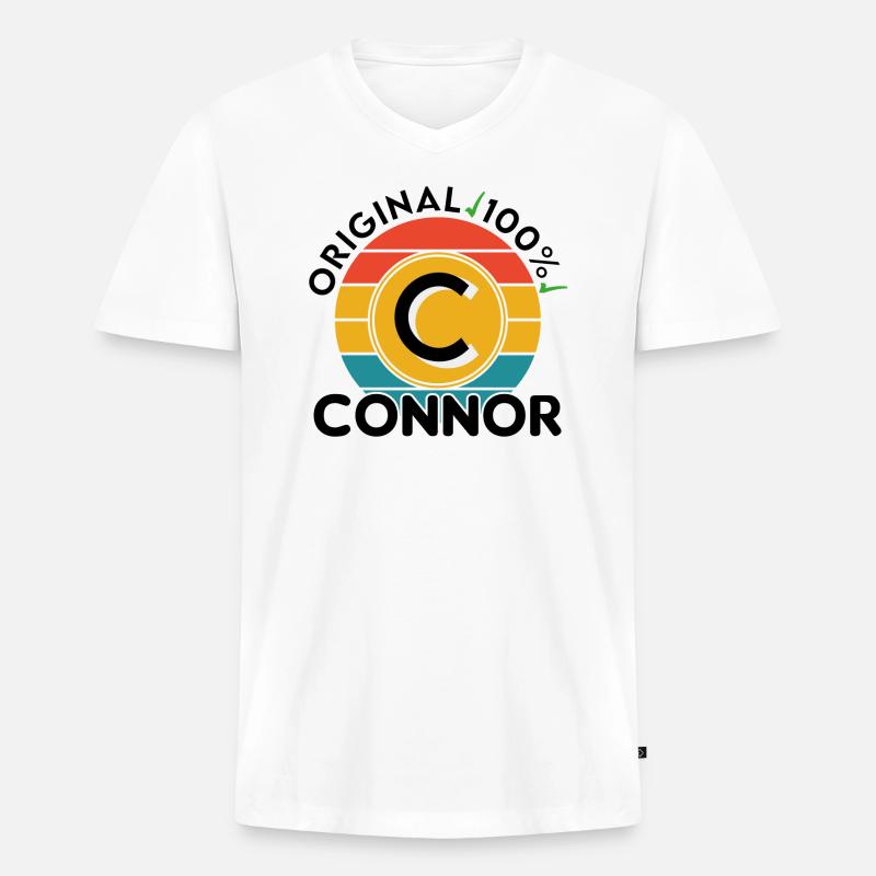 Connor - Männer Premium Bio T-Shirt mit V-Ausschnitt - Weiß