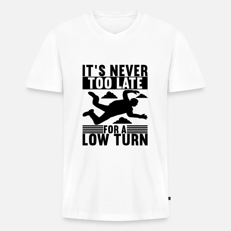 Fallschirm Fallschirmspringer - Männer Premium Bio T-Shirt mit V-Ausschnitt - Weiß