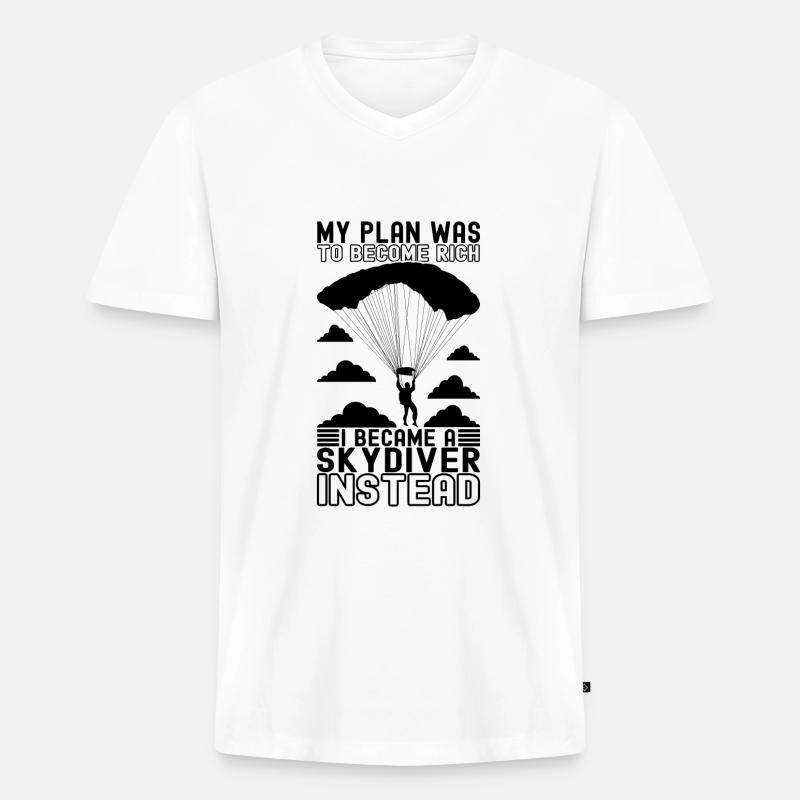 Parachute Parachutist - Men's Premium Organic T-shirt with V-neck - white