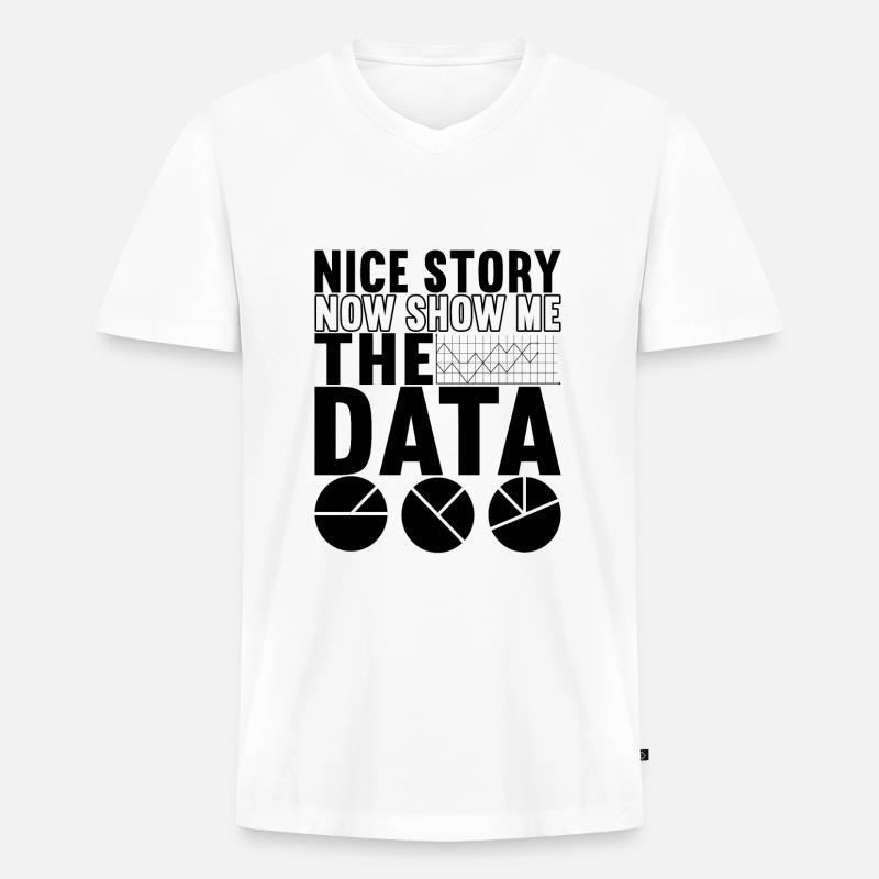 Data Scientist Data Analyst - Männer Premium Bio T-Shirt mit V-Ausschnitt - Weiß