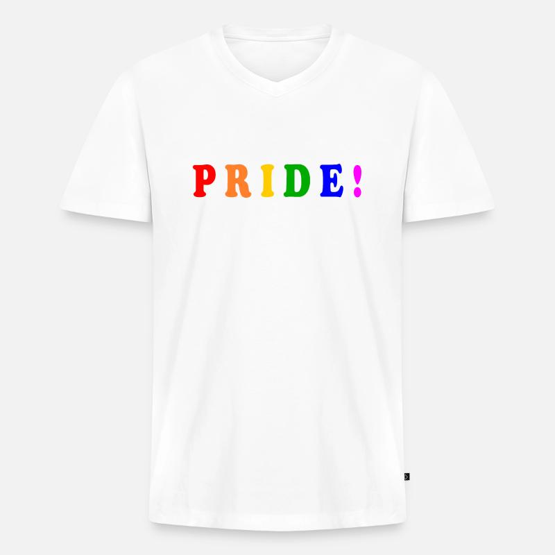 Pride - Männer Premium Bio T-Shirt mit V-Ausschnitt - Weiß