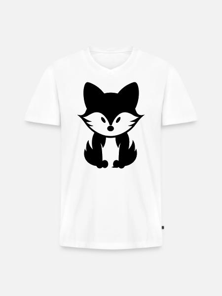 Renard - T-shirt encolure en V Premium bio Homme - blanc