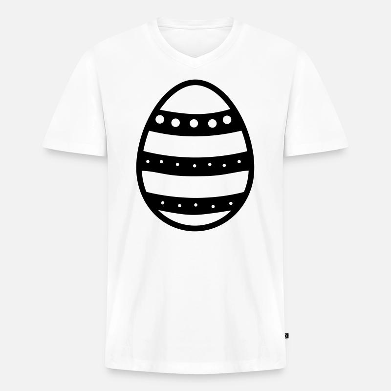 Osterei - Männer Premium Bio T-Shirt mit V-Ausschnitt - Weiß
