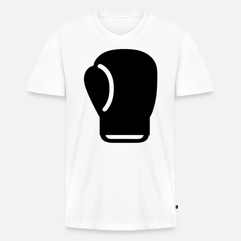 Boxhandschuh - Männer Premium Bio T-Shirt mit V-Ausschnitt - Weiß