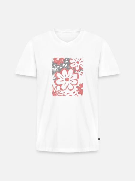 Flowers - Spring - Summer - Saying - Men's Premium Organic T-shirt with V-neck - white