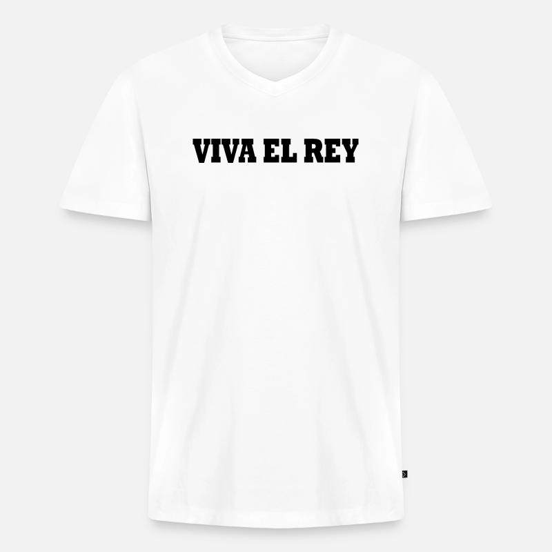 Viva el rey - Männer Premium Bio T-Shirt mit V-Ausschnitt - Weiß