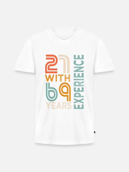 90th Birthday Gift 90th Anniversary - Men's Premium Organic T-shirt with V-neck - white