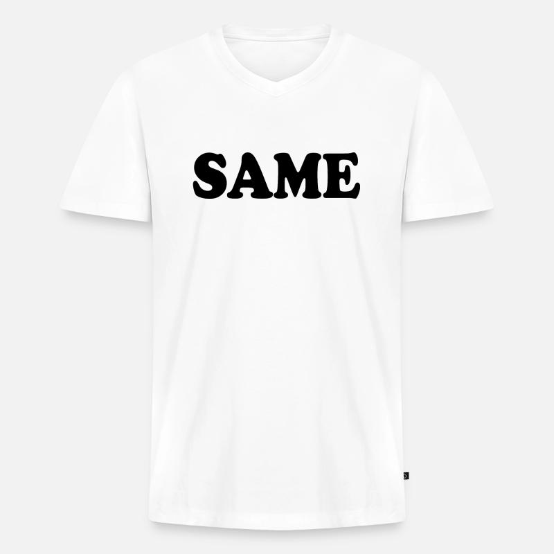 Same - Männer Premium Bio T-Shirt mit V-Ausschnitt - Weiß