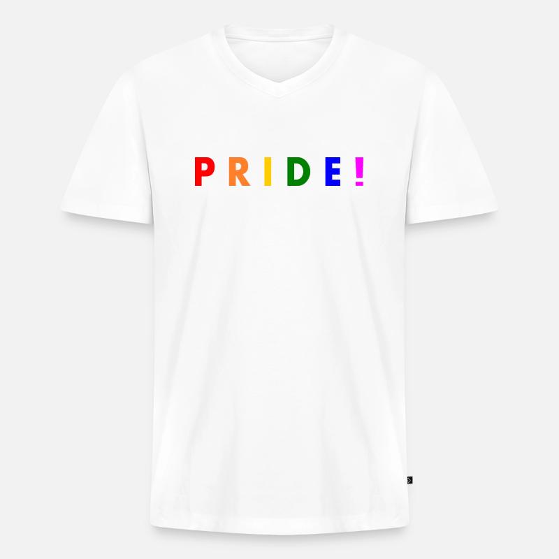 Pride - Männer Premium Bio T-Shirt mit V-Ausschnitt - Weiß