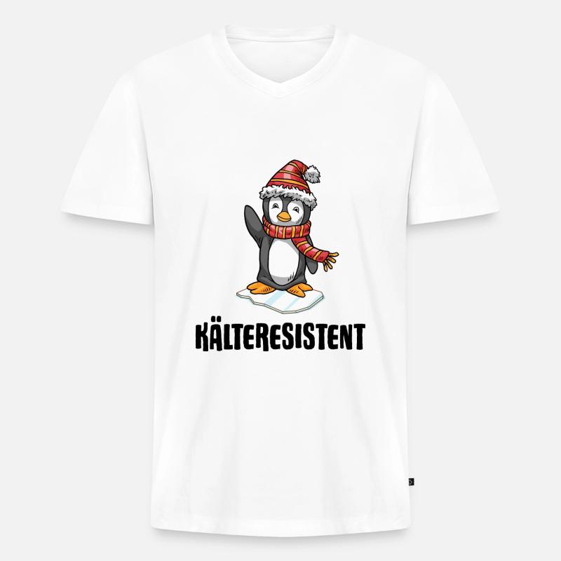 Winterbader Kältetherapie Eisbaden im Eisbad - Männer Premium Bio T-Shirt mit V-Ausschnitt - Weiß