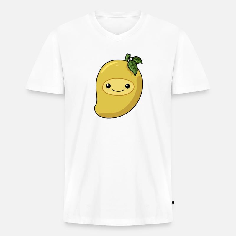Comic Mango - Männer Premium Bio T-Shirt mit V-Ausschnitt - Weiß