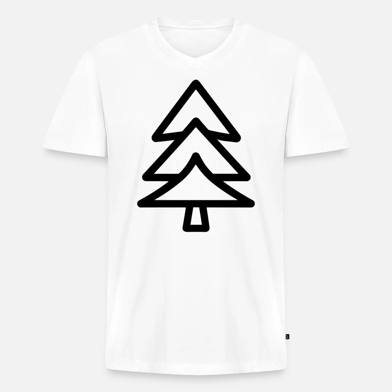 Weihnachtsbaum - Männer Premium Bio T-Shirt mit V-Ausschnitt - Weiß