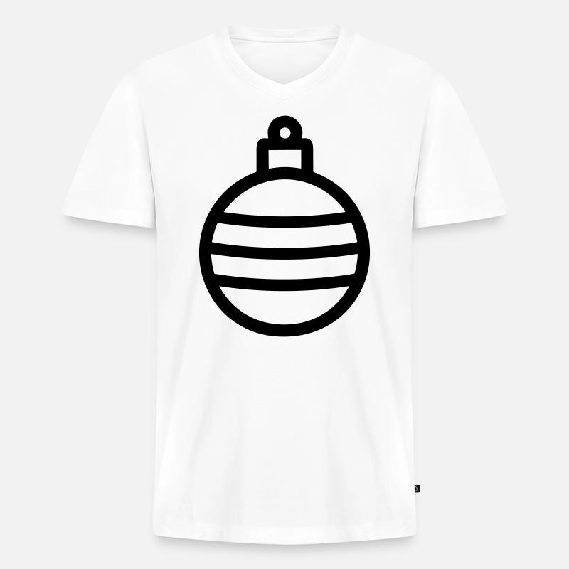 Weihnachtskugel - Männer Premium Bio T-Shirt mit V-Ausschnitt - Weiß