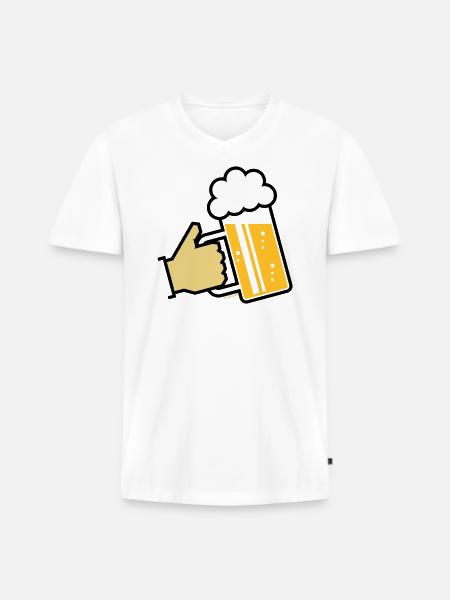 XBayerischer Gruß (L3) - Männer Premium Bio T-Shirt mit V-Ausschnitt - Weiß