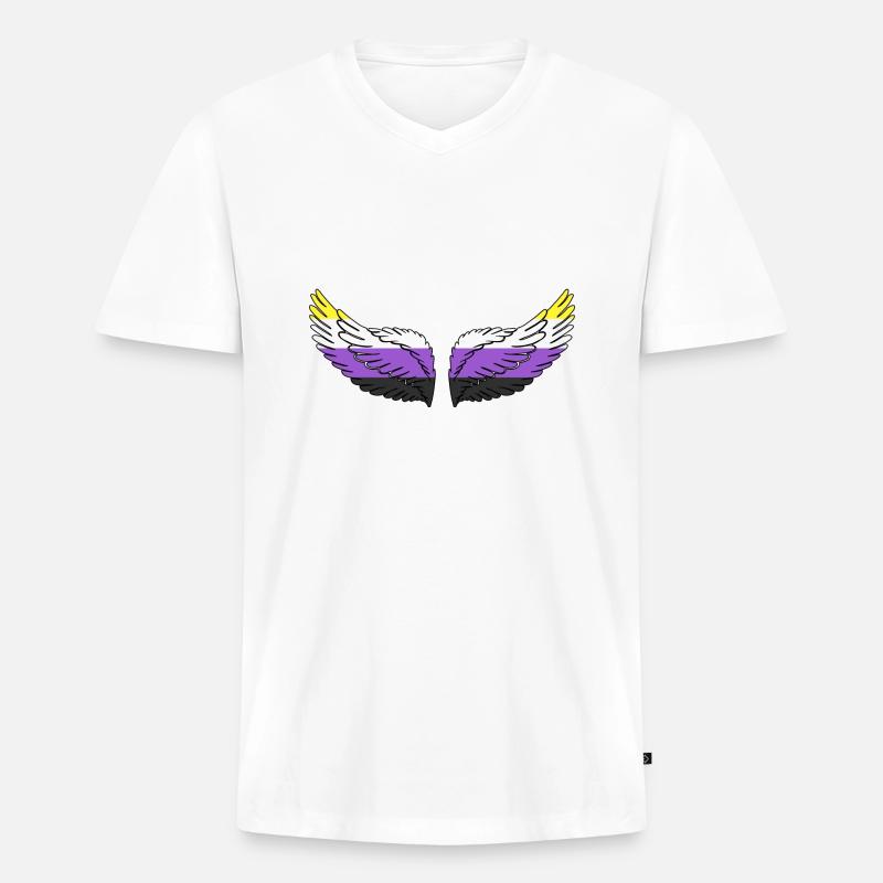 Wing Nonbinary Non-Binary Gender Nonbinary - Men's Premium Organic T-shirt with V-neck - white