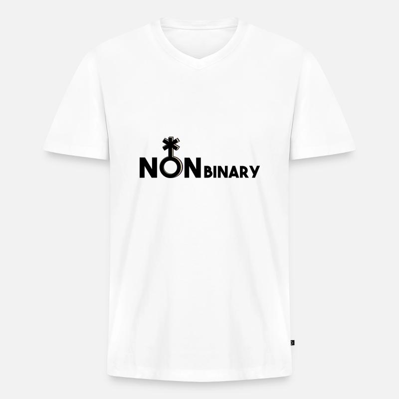 Nonbinary nonbinary nonbinary symbol multi-driving - Men's Premium Organic T-shirt with V-neck - white