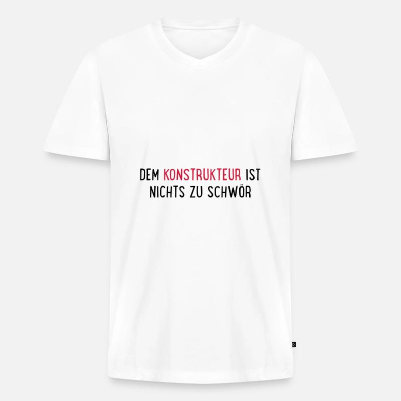 konstrukteur - Männer Premium Bio T-Shirt mit V-Ausschnitt - Weiß