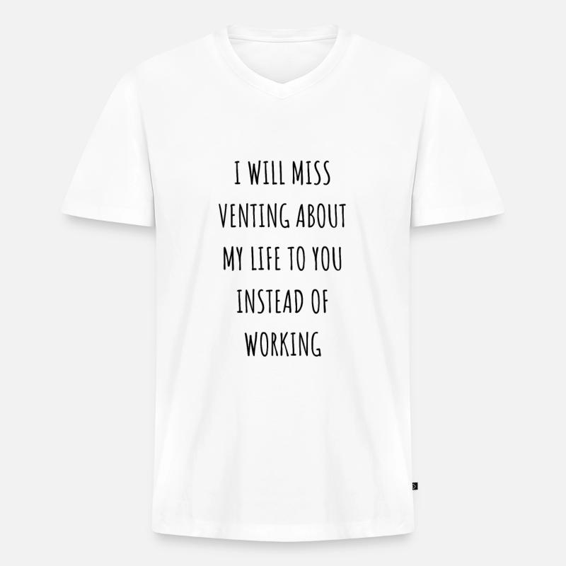 Mitarbeiter Abschiedsgeschenk / Mitarbeiter hinterlassen Geschenke - Männer Premium Bio T-Shirt mit V-Ausschnitt - Weiß