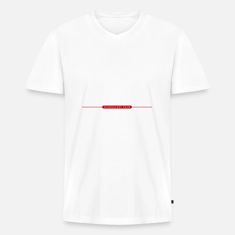 Weihnachts Team - Männer Premium Bio T-Shirt mit V-Ausschnitt - Weiß