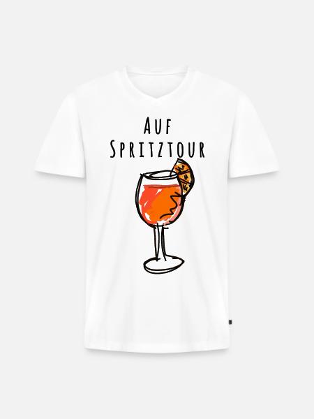 Illustration,Glass, Cocktail,Spritz,Joyride - Men's Premium Organic T-shirt with V-neck - white