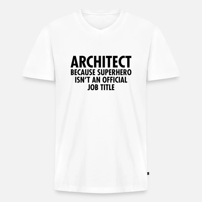 Architect - Superhero - Männer Premium Bio T-Shirt mit V-Ausschnitt - Weiß