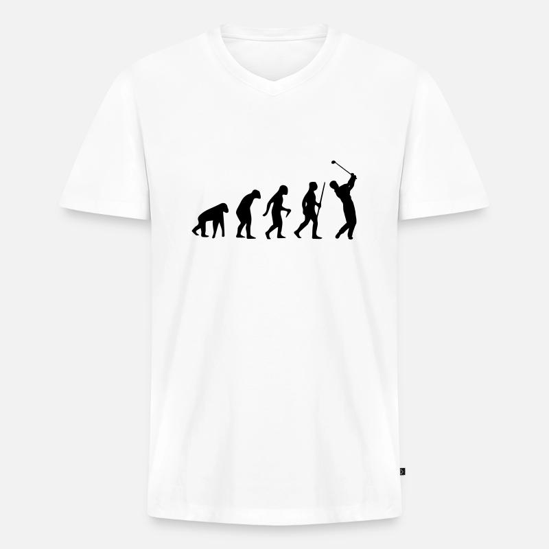 GOLF EVOLUTION - Männer Premium Bio T-Shirt mit V-Ausschnitt - Weiß