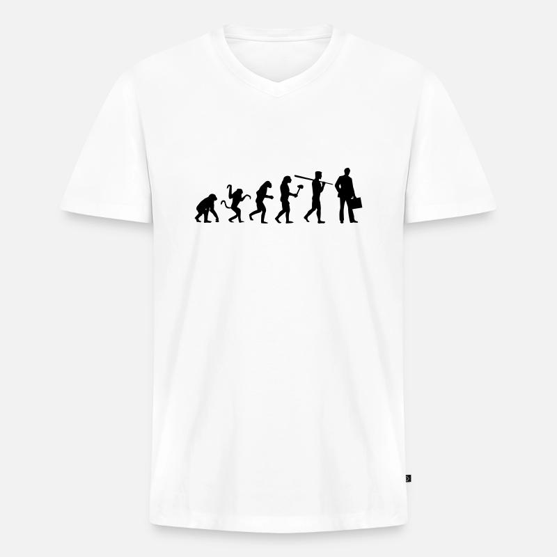 BUSINESS EVOLUTION! - Männer Premium Bio T-Shirt mit V-Ausschnitt - Weiß