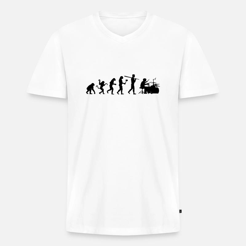 MUSIK EVOLUTION! - Männer Premium Bio T-Shirt mit V-Ausschnitt - Weiß