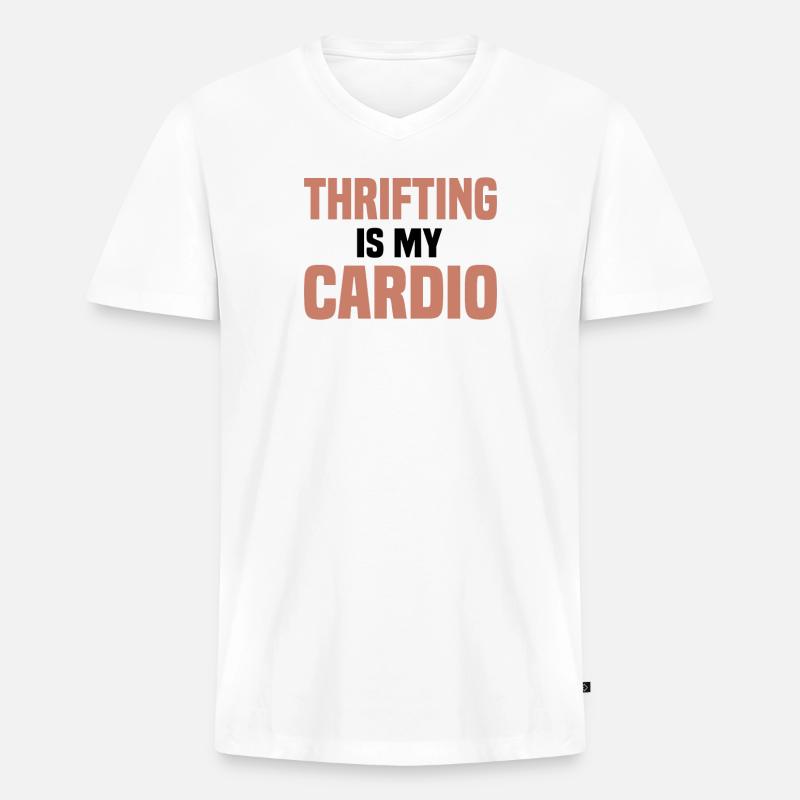Secondhandladen Secondhand Öko Hipster Gebraucht - Männer Premium Bio T-Shirt mit V-Ausschnitt - Weiß