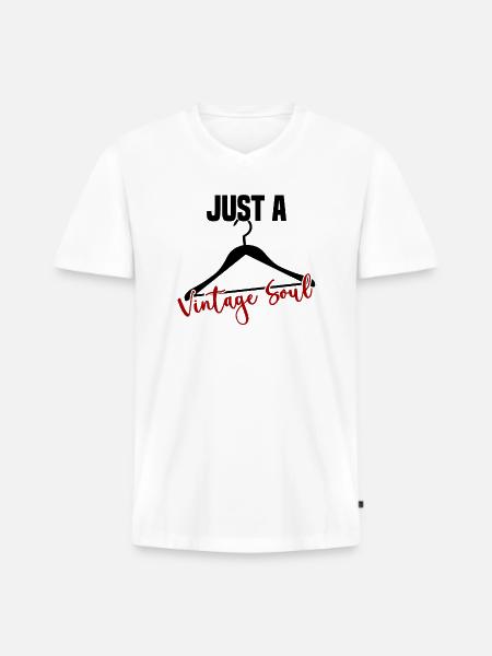 Secondhandladen Secondhand Öko Hipster Gebraucht - Männer Premium Bio T-Shirt mit V-Ausschnitt - Weiß
