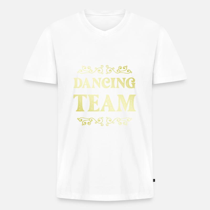 Dancing Team - Männer Premium Bio T-Shirt mit V-Ausschnitt - Weiß
