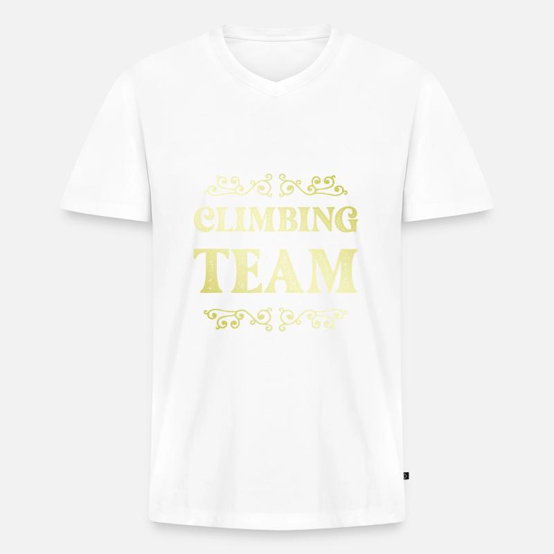 Climbing Team - Männer Premium Bio T-Shirt mit V-Ausschnitt - Weiß