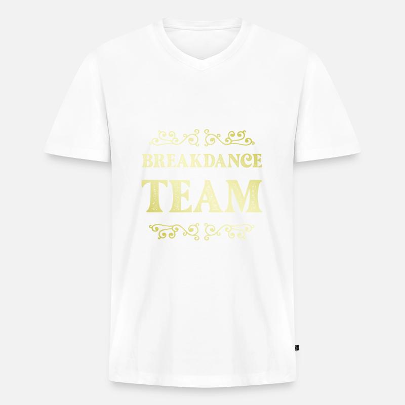 Breakdance Team - Männer Premium Bio T-Shirt mit V-Ausschnitt - Weiß