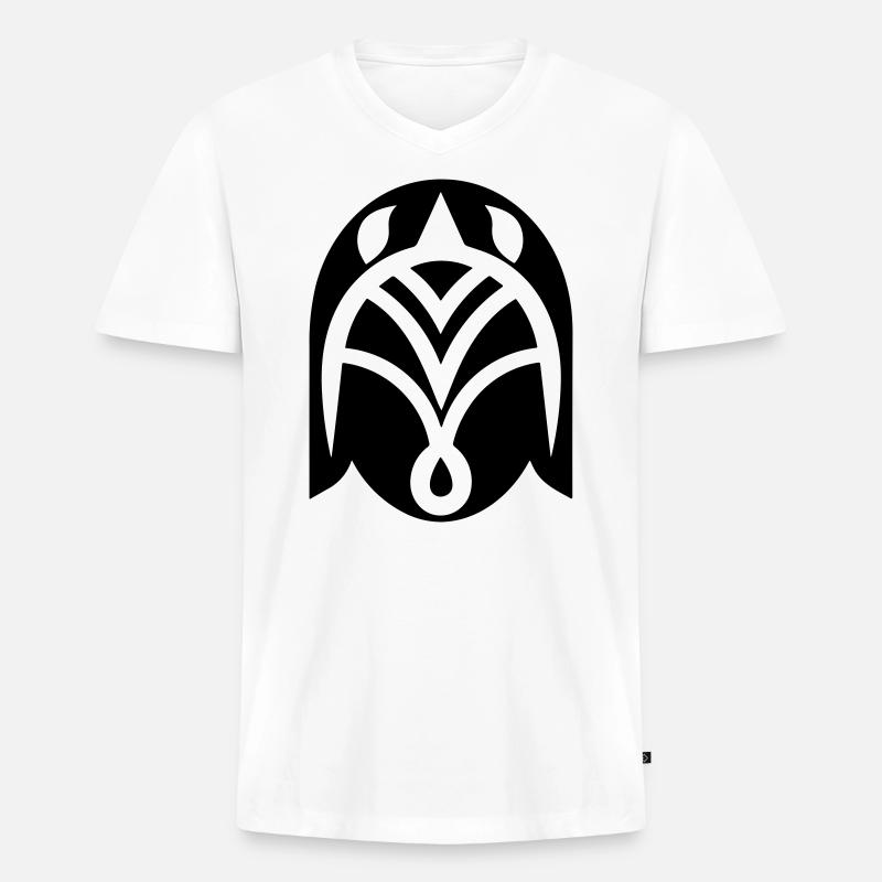 Wikingerhelm Krieger - Männer Premium Bio T-Shirt mit V-Ausschnitt - Weiß