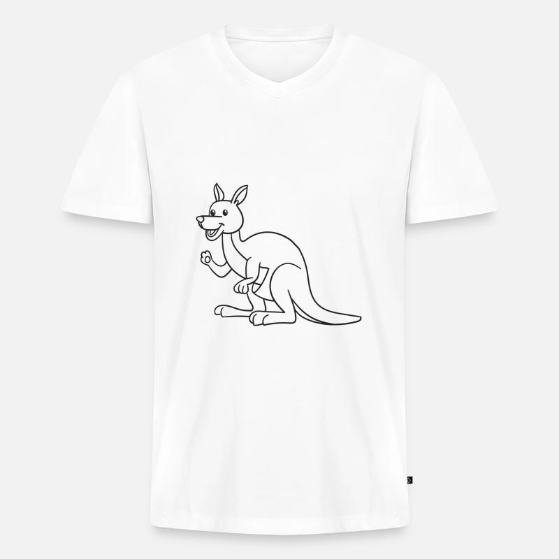 Känguru, Kängurus, Geschenk, Geschenkidee - Männer Premium Bio T-Shirt mit V-Ausschnitt - Weiß