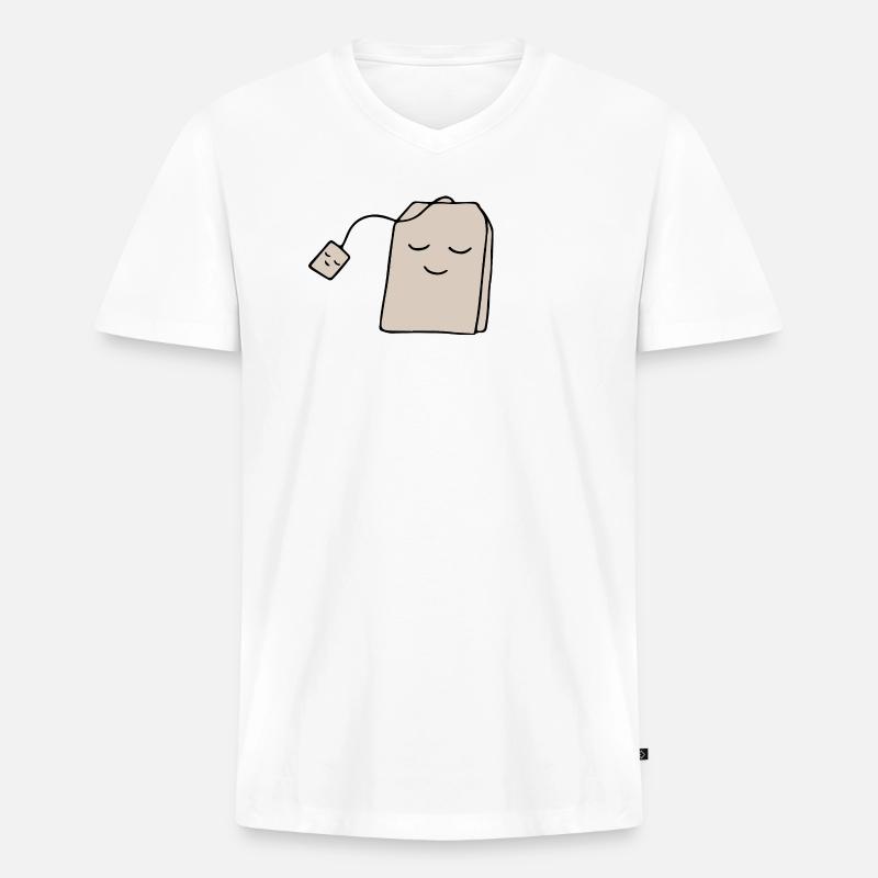 Tee Gaphic - Männer Premium Bio T-Shirt mit V-Ausschnitt - Weiß