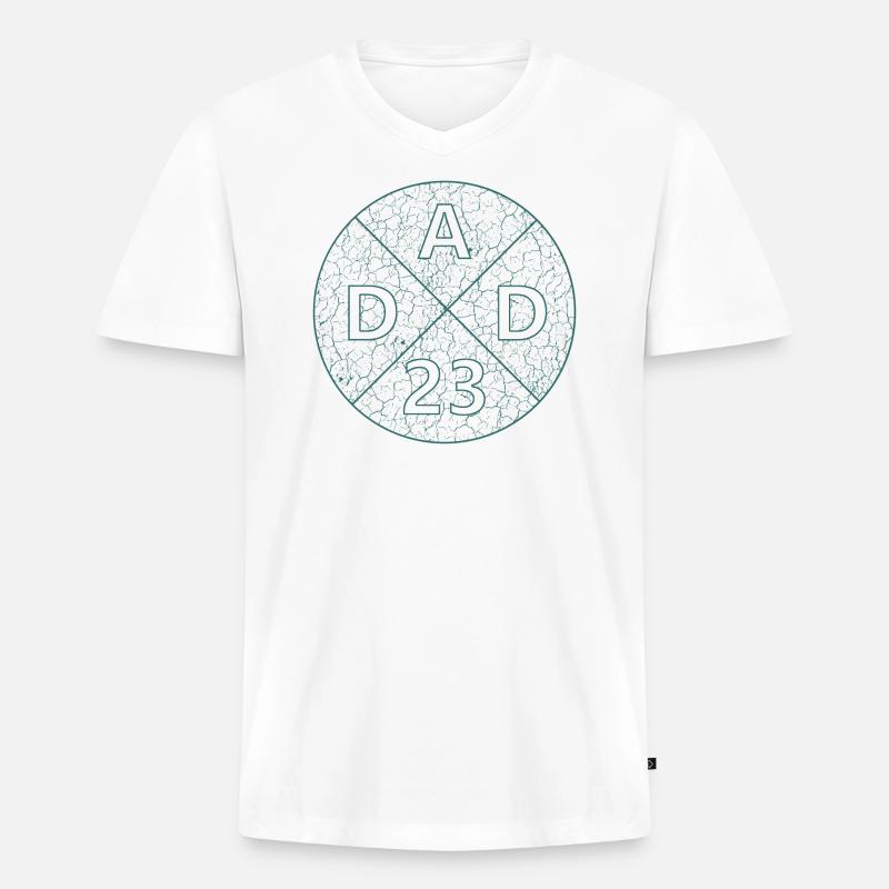 Dad 23 Kreis - Männer Premium Bio T-Shirt mit V-Ausschnitt - Weiß