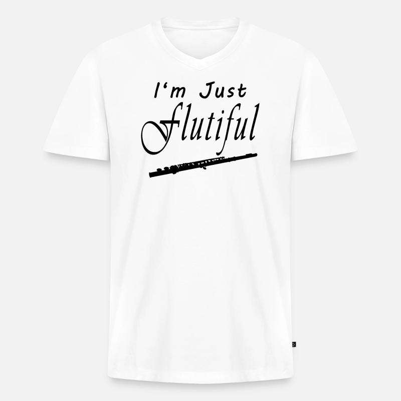 I'm Just Flutiful - Männer Premium Bio T-Shirt mit V-Ausschnitt - Weiß