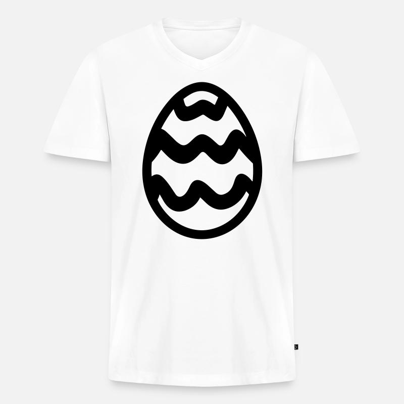 Ei - Männer Premium Bio T-Shirt mit V-Ausschnitt - Weiß
