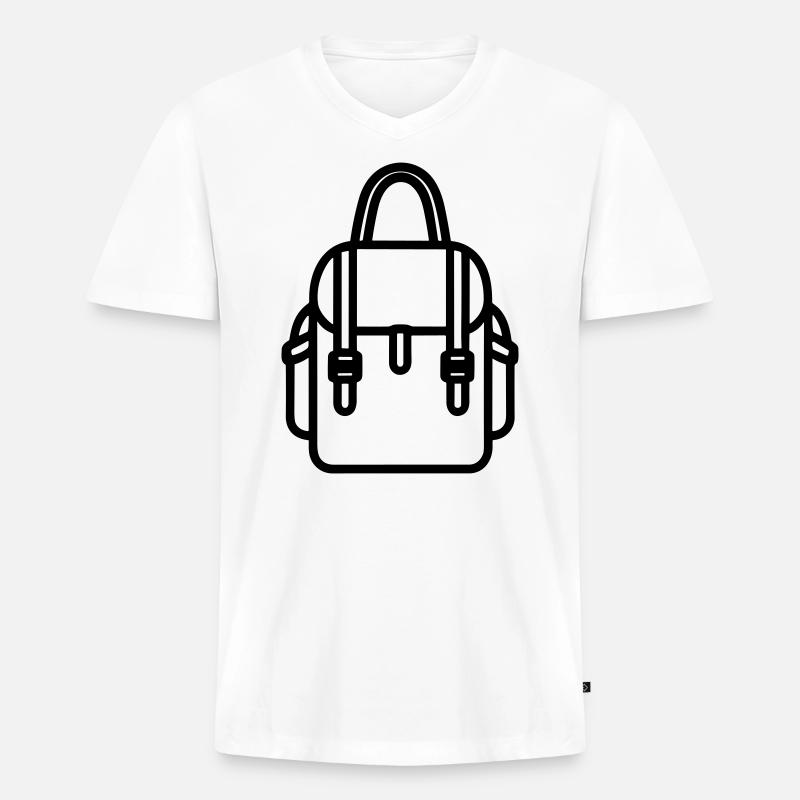 Rucksack - Männer Premium Bio T-Shirt mit V-Ausschnitt - Weiß